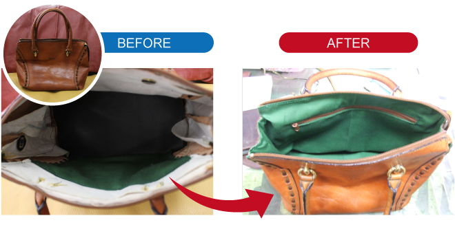 カバン-裏地の取替え